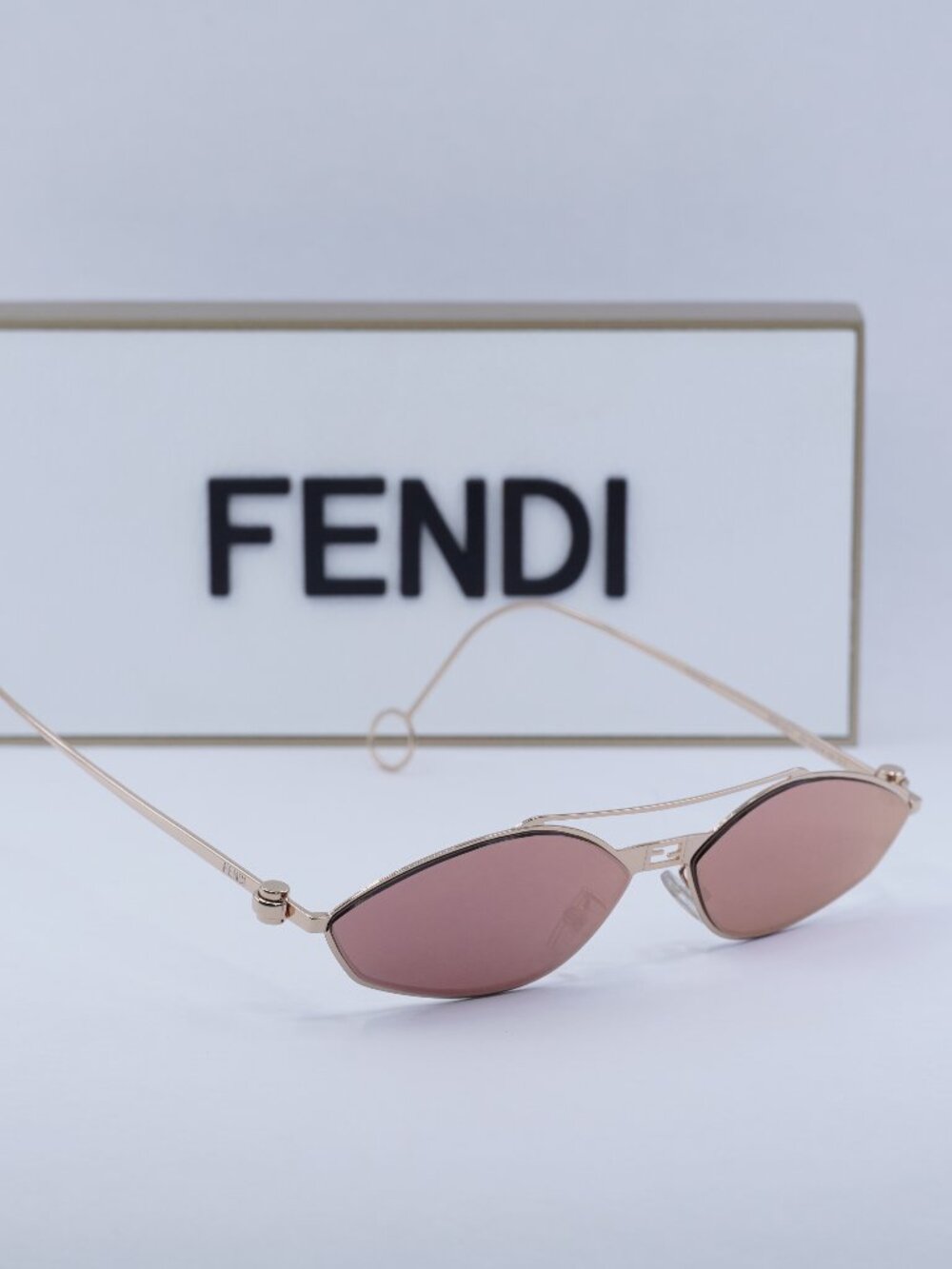 Fendi FE40114U-Y 33U Oval Sunglasses - Gold / Bordeaux Mirror